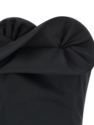 Magda Butrym Structured Strapless Corset Top Numbered One In Black