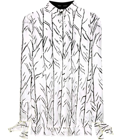 Shop Proenza Schouler Printed Silk Shirt In White Stem Priet