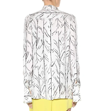 Shop Proenza Schouler Printed Silk Shirt In White Stem Priet