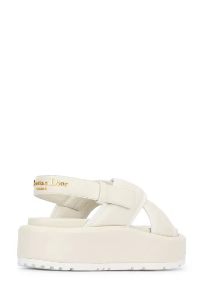 Dior Platform Sandals In White