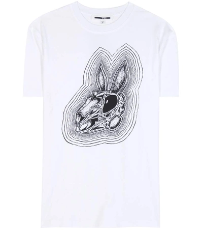 Shop Mcq By Alexander Mcqueen Bunnny Be Here Now Printed Cotton T-shirt In White