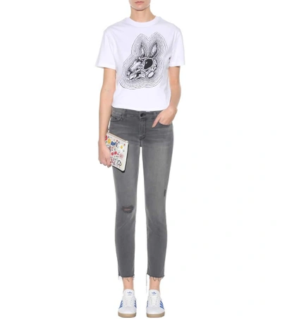 Shop Mcq By Alexander Mcqueen Bunnny Be Here Now Printed Cotton T-shirt In White