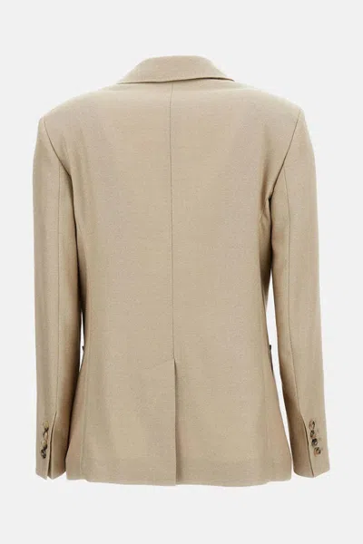 Max Mara Single-breasted Wool-blend Blazer In Neutral