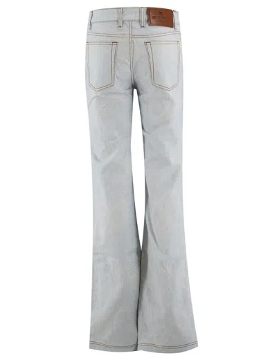 Etro Logo-patch Jeans In Blue