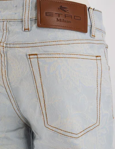 Etro Logo-patch Jeans In Blue