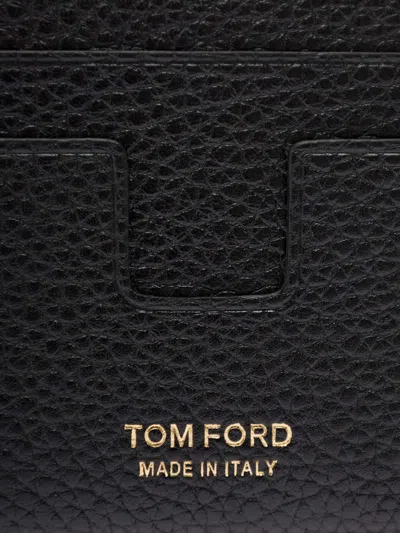 Tom Ford Soft Grain Leather T Line Classic Card Holder In Multi