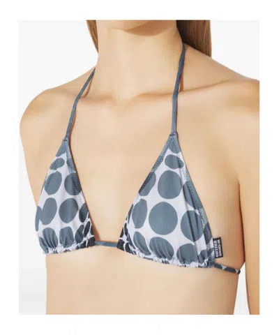 Jean Paul Gaultier Dots-print Tie Bikini Set In Blue