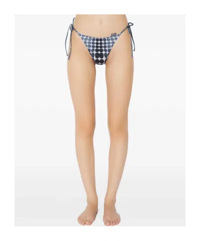 Jean Paul Gaultier Dots-print Tie Bikini Set In Blue