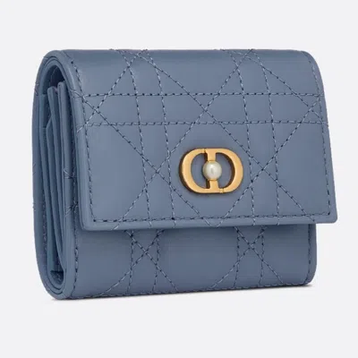 Dior Snap Wallet In Blue