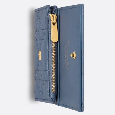 Dior Snap Wallet In Blue
