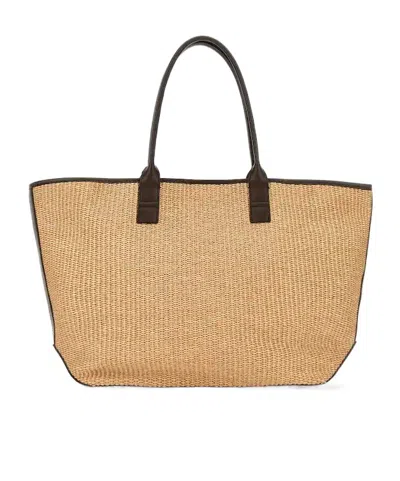Hogan Script Shopping Bag Medium In Brown