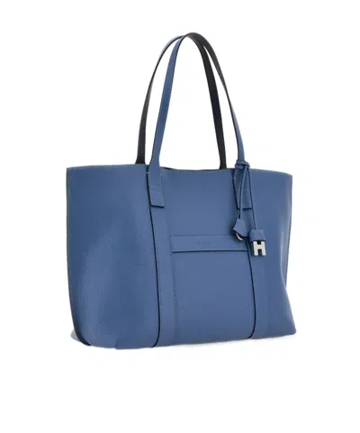 Hogan Script Shopping Bag Medium In Blue