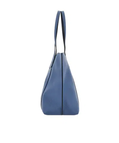 Hogan Script Shopping Bag Medium In Blue