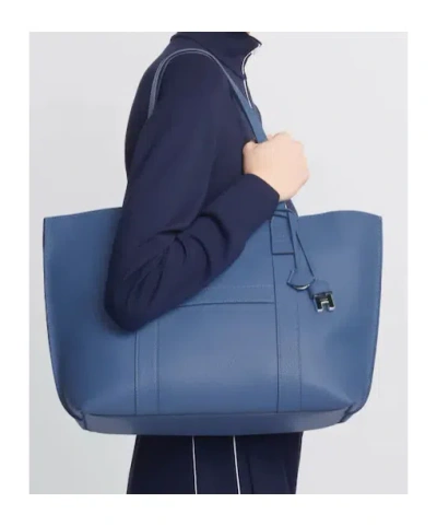 Hogan Script Shopping Bag Medium In Blue