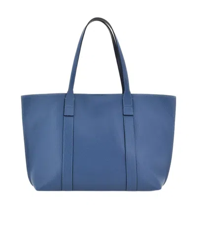 Hogan Script Shopping Bag Medium In Blue