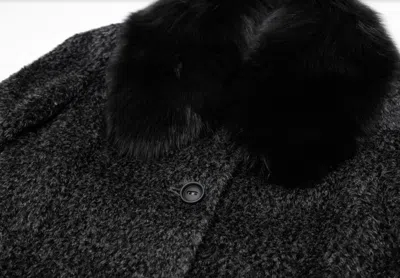 Max Mara Wool-collar Coat In Black