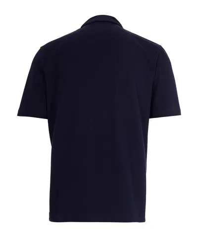Eleventy Buttoned Short-sleeve Polo Shirt In Blue