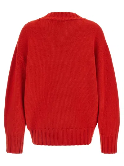 Attico Asymmetrical Hem Sweater Sweaters And Cardigans Red In Red