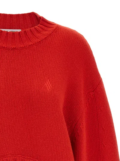 Attico Asymmetrical Hem Sweater Sweaters And Cardigans Red In Red