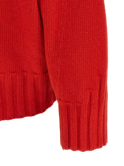 Attico Asymmetrical Hem Sweater Sweaters And Cardigans Red In Red