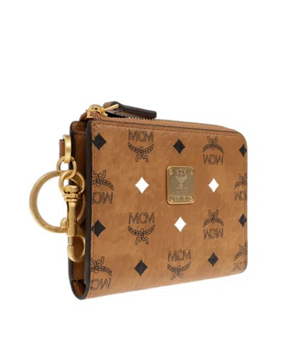 Mcm Logo Wallet In Brown