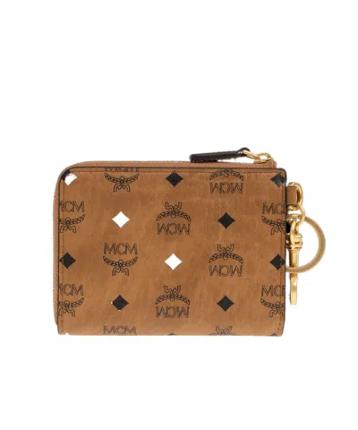 Mcm Logo Wallet In Brown