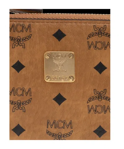 Mcm Logo Wallet In Brown