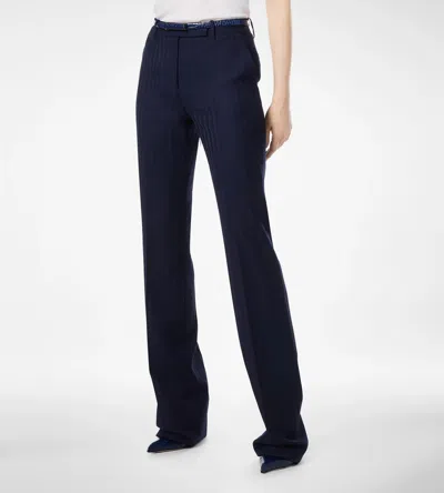 Tom Ford Belt Loop Track Pants In Blue