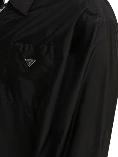 Prada Long-sleeved Jacket In Black