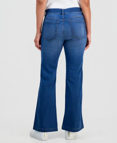 Style & Co Petite Pull-on Shaping High-rise Bootcut Jeans, Macy's Exclusive In Blue