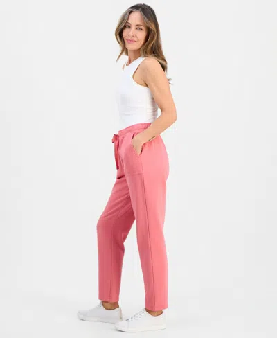 Style & Co Petite Yummy Fleece Pants, Created For Macy's In Pink