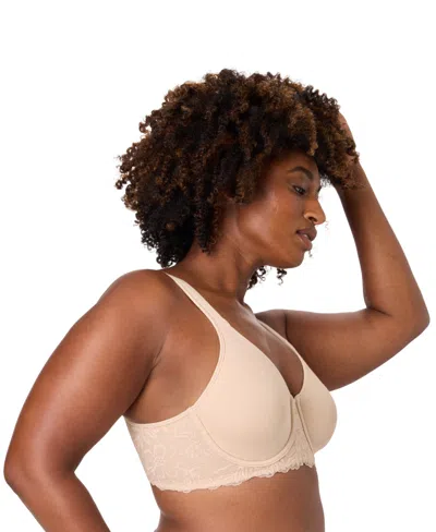 Bali Plus Size Breathe Medium Underwire Full Coverage Minimizer Bra In Neutral