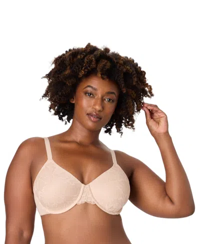 Bali Plus Size Breathe Medium Underwire Full Coverage T-shirt Bra In Brown