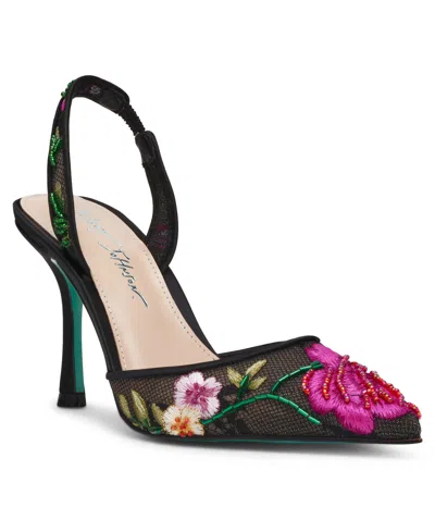 Betsey Johnson April Pointed Toe Slingback Pump In Multi