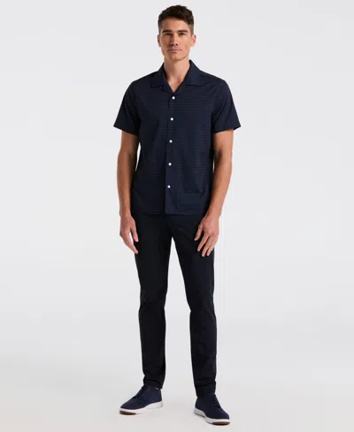 Perry Ellis Men's Hexagon Pop Print Camp Collar Shirt In Blue