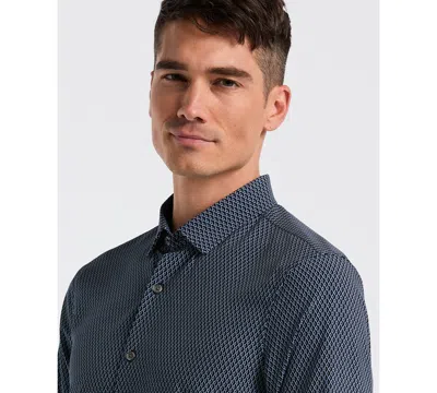 Perry Ellis Men's Slim Fit Geometric Print Shirt In Blue