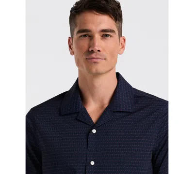 Perry Ellis Men's Hexagon Pop Print Camp Collar Shirt In Blue