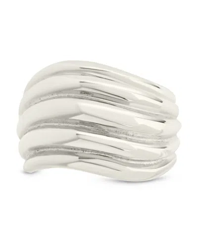 Sterling Forever Skylar Layered Statement Ring In Silver