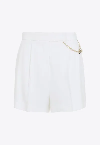 Elisabetta Franchi Tailored Shorts With Metallic-chain In White