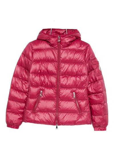Moncler Glesse Short Padded Jacket With Hood In Red In Red