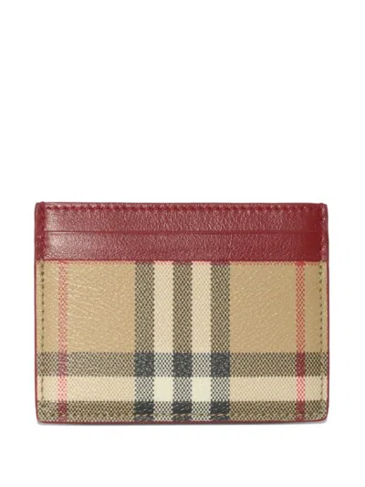 Burberry Check Pattern Compact Credit Card Case In Multi