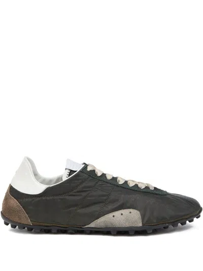 Maison Margiela Sneakers Sprinters In Suede And Leather With Vintage Finish In Black