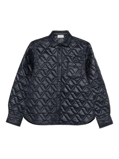 Moncler Quilted Pocket Overshirt In Black
