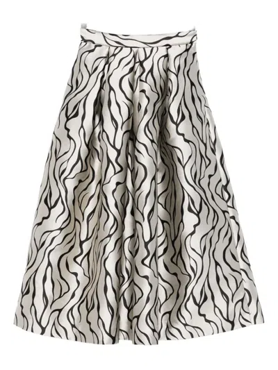 Lunatica Milano Printed Midi Skirt In Multi