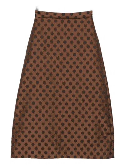 Lunatica Milano Printed A-line Skirt In Brown