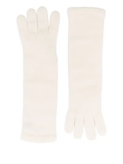 Alpo Beige Solid Knitted Gloves In Neutral