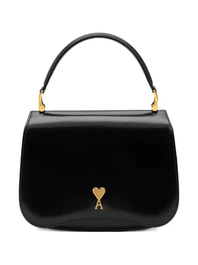 Ami Alexandre Mattiussi Black Handbag With Adc Patch On The Front And Adjustable And Removable Shoulder Strap In Leather Wom