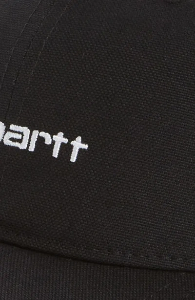 Carhartt Work In Progress Logo Script Baseball Cap In Black