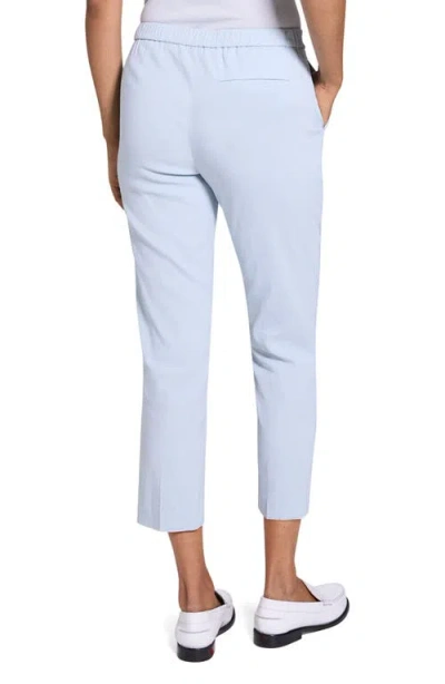Theory Treeca Good Linen Cropped Pull-on Ankle Pants In Blue