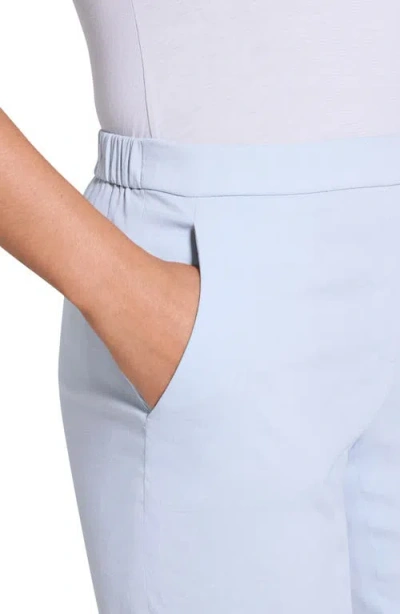 Theory Treeca Good Linen Cropped Pull-on Ankle Pants In Blue